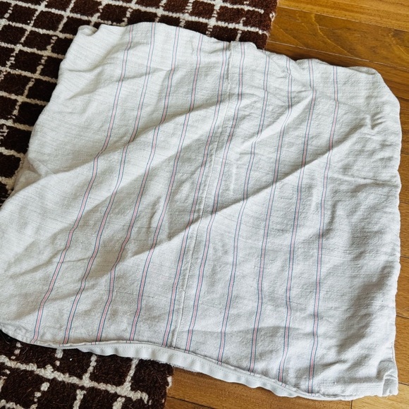 THAILAND Handmade Hemp Pink & Cream Striped Fabric Handwoven Hmong Pillow Cover - Picture 3 of 6